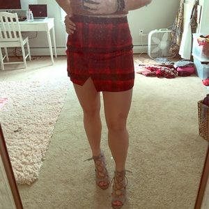 Plaid winter mini skirt